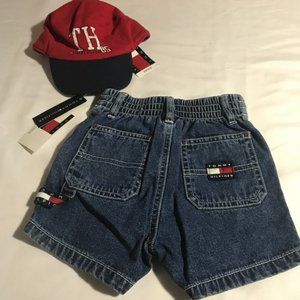 Tommy Hilfiger denim shorts and hat 6-12M NWT